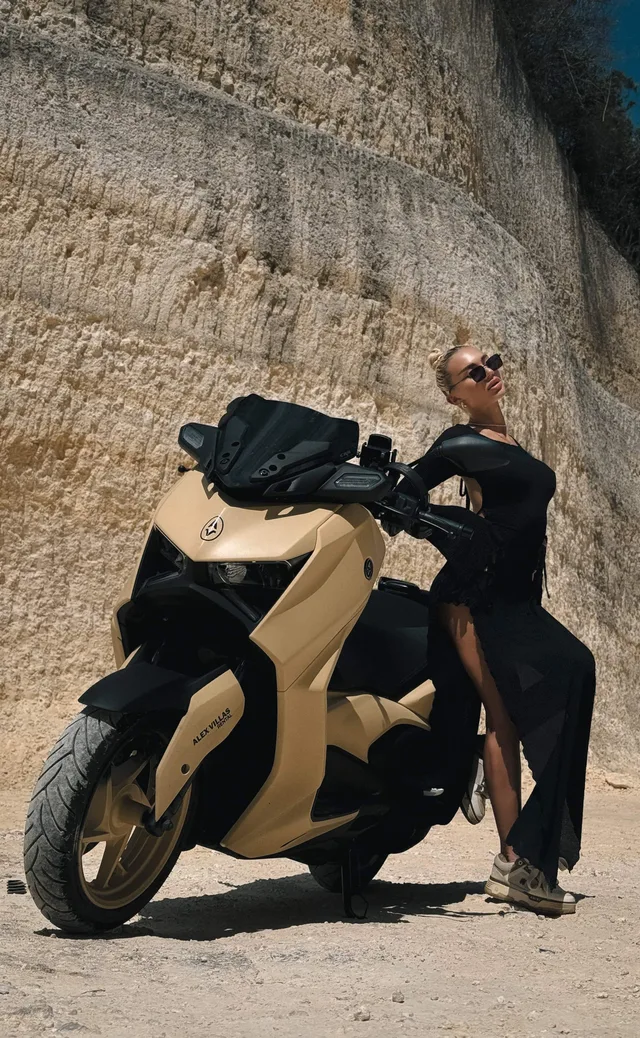 Beige Yamaha XMAX 250cc scooter rental in Bali