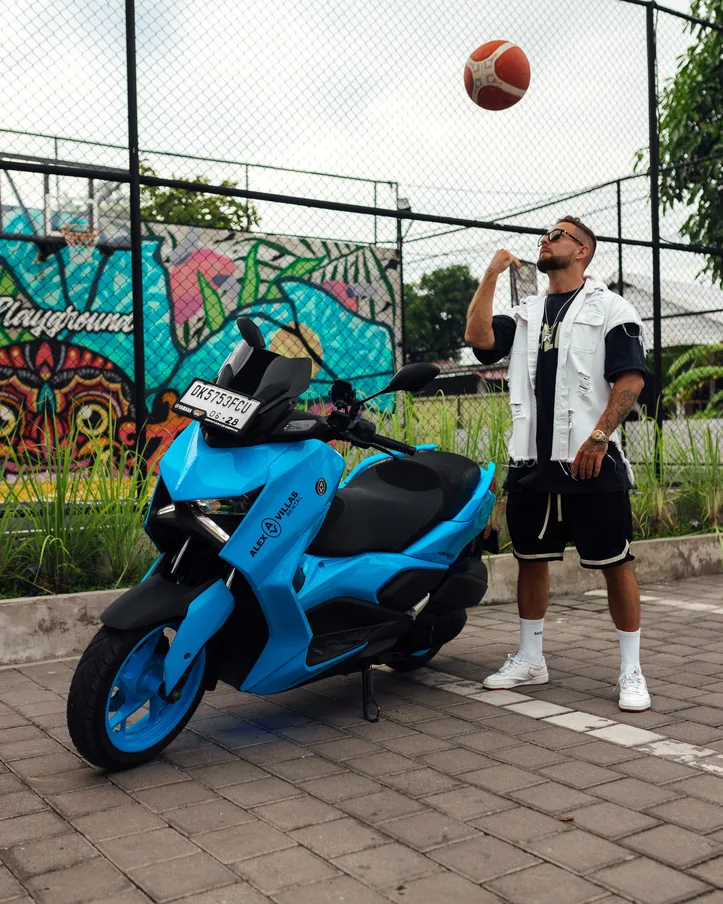 Light Blue Yamaha XMAX 250cc scooter rental in Bali