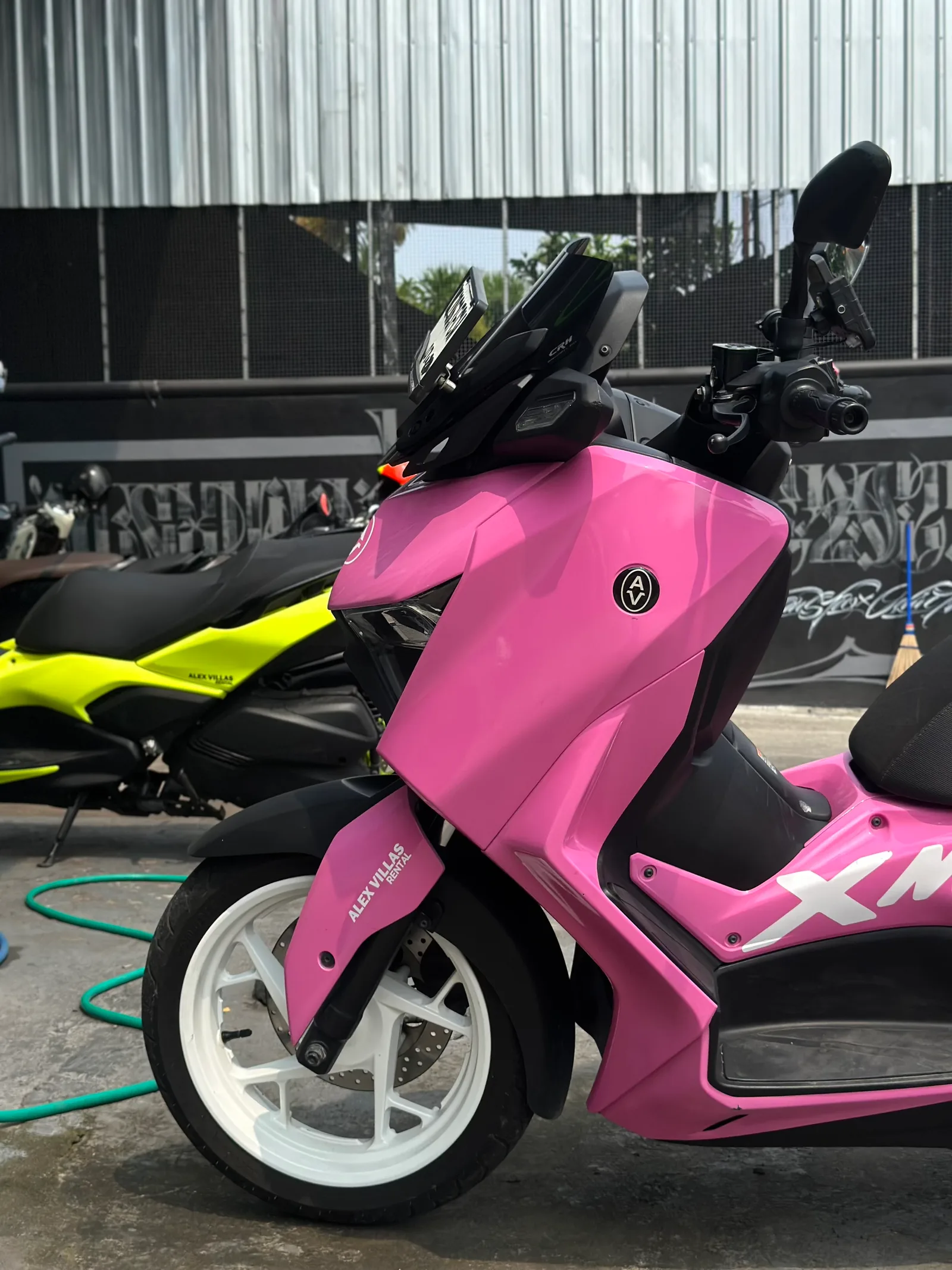 Pink Yamaha XMAX 250cc scooter rental in Bali